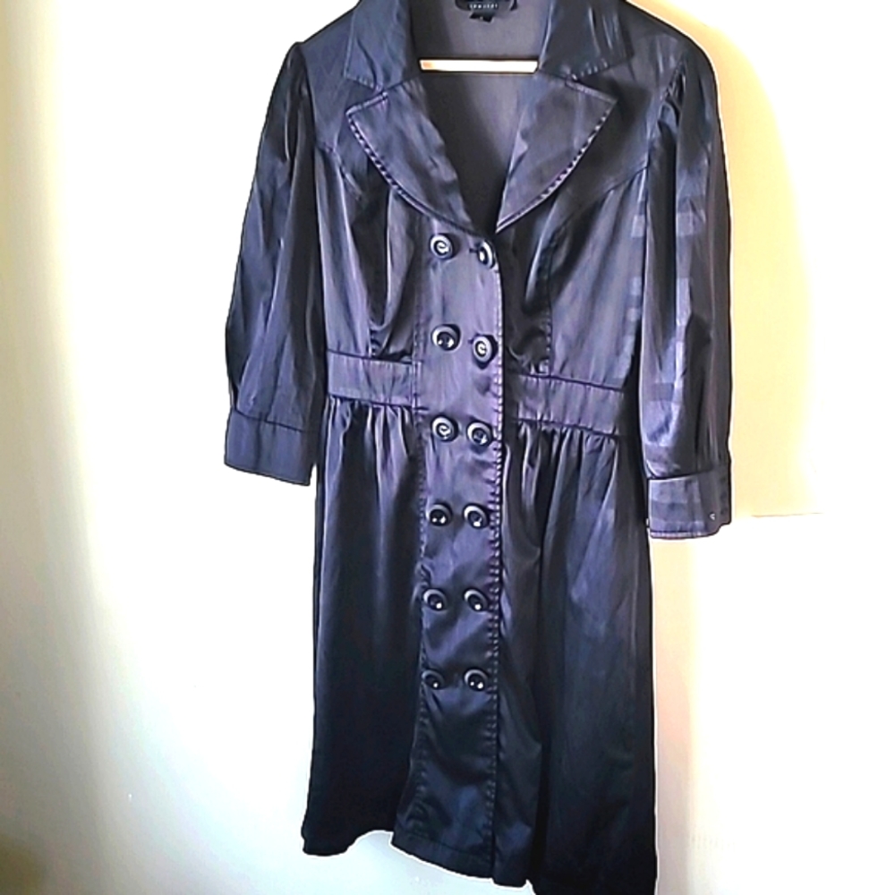 Long Sleeve Black Collard Coat Dress 64% Whimsigoth  SZ Size 8